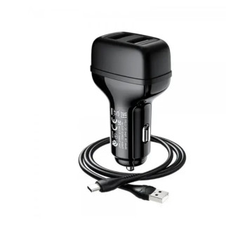 Автомобільний зарядний пристрій Hoco Z36 (2USB/2.4A) + кабель Type-C чорний - Інтернет-магазин спільних покупок ToGether
