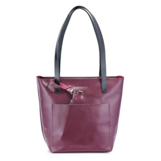 Шкіряна сумка Skin and Skin Tote M 40x30x13 см Бордова (BW02BU-M) - Інтернет-магазин спільних покупок ToGether