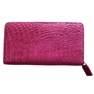 Гаманець жіночий рожевий на блискавці зі шкіри крокодила Ekzotic leather (cw01_5) - Інтернет-магазин спільних покупок ToGether