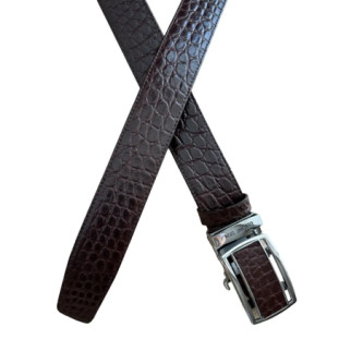 Ремінь із натуральної шкіри крокодила коричневий чоловічий Ekzotic leather (crb06_1) - Інтернет-магазин спільних покупок ToGether