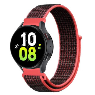Ремінець нейлоновий на липучці BeWatch для Samsung Galaxy Watch 4/5/6 Чорний з червоним (1011339.2UW) - Інтернет-магазин спільних покупок ToGether