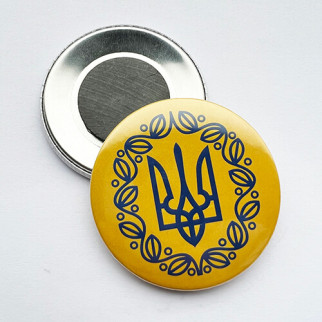 Значок на магніті Dobroznak Прапор з Гербом Жовто-синій 56х56 мм (#6141) - Інтернет-магазин спільних покупок ToGether