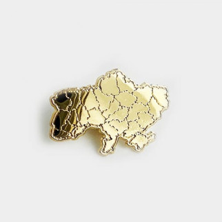 Значок Dobroznak мапа України Золотистий 30х20 мм (6307) - Інтернет-магазин спільних покупок ToGether