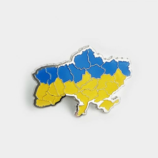 Значок Dobroznak мапа України Жовто-блакитний 30х20 мм (6304) - Інтернет-магазин спільних покупок ToGether