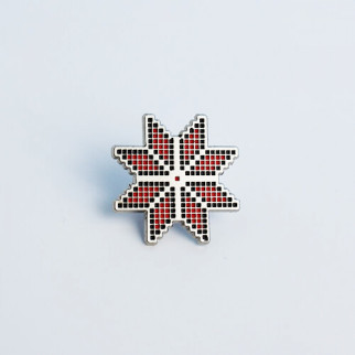 Значок Dobroznak Вишиванка зірка в українськом єтно-стилі 25х25 мм (6096) - Інтернет-магазин спільних покупок ToGether