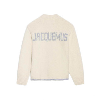 Светр Jacquemus La Maille Pavane Sweater Silver Logo White S - Інтернет-магазин спільних покупок ToGether