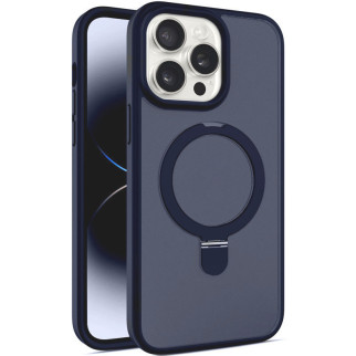 TPU+PC чохол Metal Buttons with MagSafe Colorful HQ Ring для Apple iPhone 15 Pro (6.1") Dark Blue - Інтернет-магазин спільних покупок ToGether