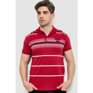 Поло чоловіче в смужку, колір бордовий, 214R141 - Інтернет-магазин спільних покупок ToGether