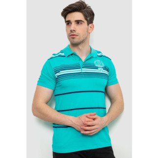 Поло чоловіче в смужку, колір бірюзовий, 214R141 - Інтернет-магазин спільних покупок ToGether