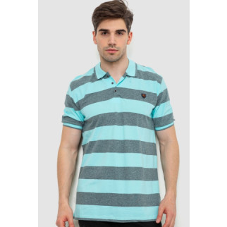 Поло чоловіче в смужку, колір бірюзовий, 214R6187 - Інтернет-магазин спільних покупок ToGether