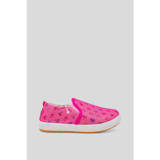 Сліпони дитячі текстиль, колір рожево-білий, 243RC27-1 - Інтернет-магазин спільних покупок ToGether