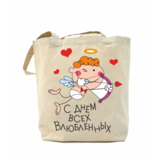 Еко-сумка, шоппер з принтом повсякденне З днем Усіх Закоханих - Інтернет-магазин спільних покупок ToGether