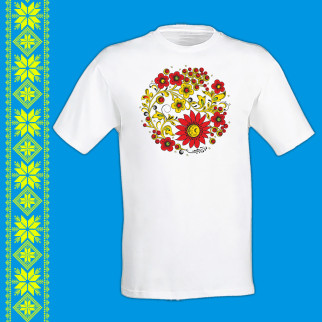 Футболка - вишиванка з принтом "Квітковий орнамент" Push IT S, Білий - Інтернет-магазин спільних покупок ToGether