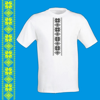 Футболка - вишиванка з принтом "Український орнамент-візерунок (чорний)" Push IT S, Білий - Інтернет-магазин спільних покупок ToGether