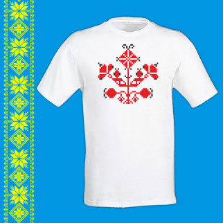 Футболка - вишиванка з принтом "Український орнамент (червоний)" Push IT S, Білий - Інтернет-магазин спільних покупок ToGether