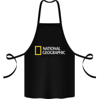 Фартух чорний кухонний з оригінальним принтом "National geographic" - Інтернет-магазин спільних покупок ToGether