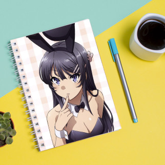 Скетчбук Sketchbook (блокнот) для малювання з принтом дівчинки-зайки Seishun Buta Yarou wa Bunny - Інтернет-магазин спільних покупок ToGether