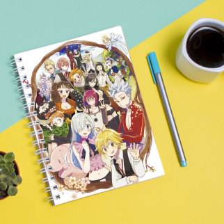 Скетчбук Sketchbook (блокнот) для малювання з принтом Сім смертних гріхів, Nanatsu no Taizai, The Seven Deadly Sins, 7 - Інтернет-магазин спільних покупок ToGether