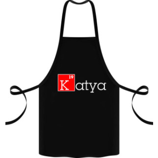 Фартух чорний кухонний з оригінальним принтом "Katya" - Інтернет-магазин спільних покупок ToGether