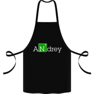 Фартух чорний кухонний з оригінальним принтом "ANdrey" - Інтернет-магазин спільних покупок ToGether