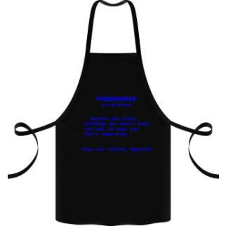 Фартух чорний кухонний з оригінальним принтом "Програмування" - Інтернет-магазин спільних покупок ToGether