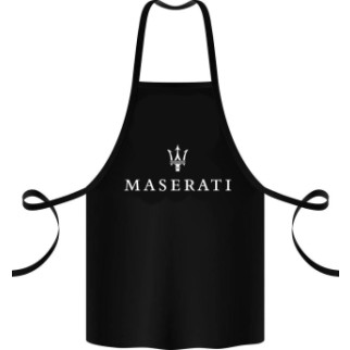Фартух чорний кухонний з оригінальним принтом "Maserati" - Інтернет-магазин спільних покупок ToGether