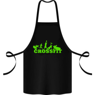 Фартух чорний кухонний з оригінальним принтом "Crossfit (спорт)" - Інтернет-магазин спільних покупок ToGether
