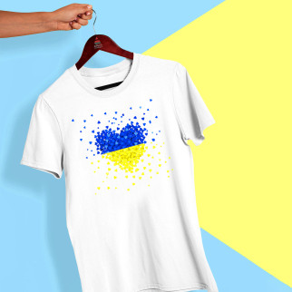 Футболка з принтом "Серце із синьо-жовтих сердець" Push IT XL - Інтернет-магазин спільних покупок ToGether