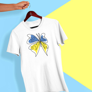 Футболка з принтом "Жовто-синій, патріотичний, метелик" Push IT XL - Інтернет-магазин спільних покупок ToGether