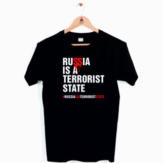 Футболка чорна з принтом "Russia is a terrorist state" Push IT XS - Інтернет-магазин спільних покупок ToGether