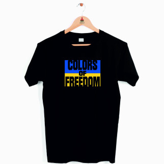 Футболка чорна з принтом "Colors of freedom" Push IT XS - Інтернет-магазин спільних покупок ToGether