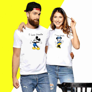 Парні футболки з принтом "Міккі та Мінні Мауси: I love Ukraine" Push IT XL - Інтернет-магазин спільних покупок ToGether