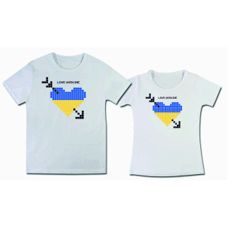 Парні футболки з принтом "Love Ukraine квадратики" Push IT - Інтернет-магазин спільних покупок ToGether