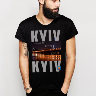 Футболка чорна з патріотичним принтом "Kyiv. Киев" Push IT XL - Інтернет-магазин спільних покупок ToGether