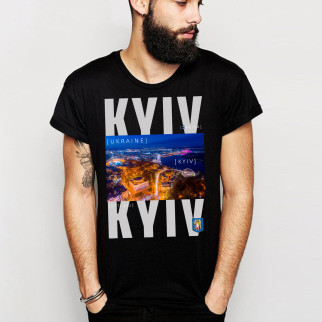 Футболка чорна з патріотичним принтом "Kyiv. Киев" Push IT XS - Інтернет-магазин спільних покупок ToGether