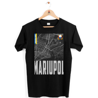 Футболка чорна з патріотичним принтом "Mariupol Ukraine. Маріуполь" Push IT - Інтернет-магазин спільних покупок ToGether