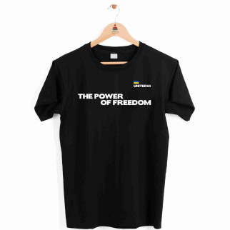 Футболка чорна з патріотичним принтом "The Power Of Freedom. United 24" Push IT M - Інтернет-магазин спільних покупок ToGether