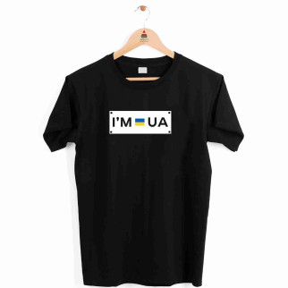 Футболка чорна з патріотичним принтом "I'm UA. Ukraine" Push IT XS - Інтернет-магазин спільних покупок ToGether