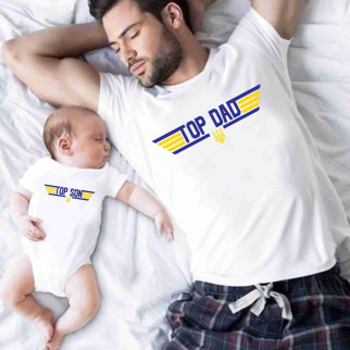 Парний комплект: футболка та боді з принтом "Top dad \ Top son" Push IT - Інтернет-магазин спільних покупок ToGether
