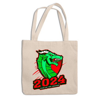 Еко-сумка шоппер з новорічним принтом "Year of the Dragon 2024. Год Дракона 2024" - Інтернет-магазин спільних покупок ToGether