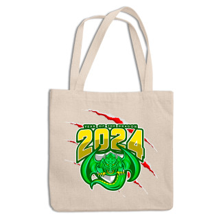 Еко-сумка шоппер з новорічним принтом "Year of the Dragon 2024. Дракон 2024" - Інтернет-магазин спільних покупок ToGether