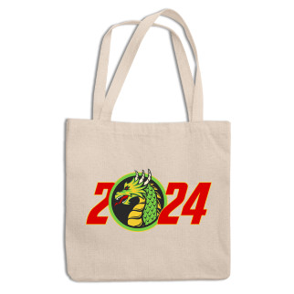 Еко-сумка шоппер з новорічним принтом "Dragon 2024. Дракон 2024" - Інтернет-магазин спільних покупок ToGether
