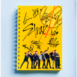 Скетчбук Sketchbook (блокнот) для малювання з принтом "Група Stray Kids. Фелікс, Чанбін, Лі Но, Хан, Сінмін, Айєн, Бан Чан і Хенд" - Інтернет-магазин спільних покупок ToGether