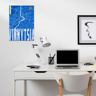 Плакат-постер з патріотичним принтом «Карта міста Вінниця Україна. Map of Vinnytsia Ukraine». Патріотичний постер - Інтернет-магазин спільних покупок ToGether