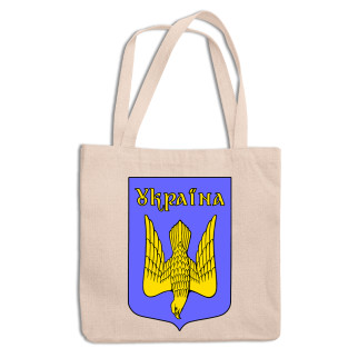 Еко-сумка, шоппер, повсякденна з патріотичним принтом «Герб України. Сокіл у тризубці». Пітріотичний шопер - Інтернет-магазин спільних покупок ToGether