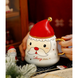 Кружка з кришкою новорічна Merry Christmas 13684 400 мл біла - Інтернет-магазин спільних покупок ToGether
