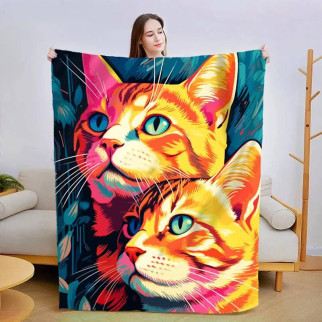 Плед 3D Картина котиків 2991_A 13452 160х200 см - Інтернет-магазин спільних покупок ToGether