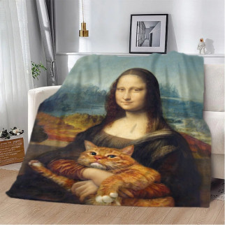 Плед 3D Мона Ліза та Рудий кіт 20222360_A 10664 160х200 см - Інтернет-магазин спільних покупок ToGether