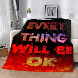 Плед 3D мотиваційний "EVERY THING WILL BE OK №2" 2744_A 12827 160х200 см - Інтернет-магазин спільних покупок ToGether