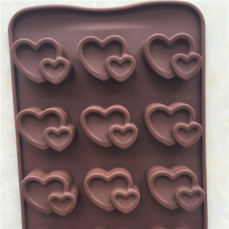 Форма силіконова для цукерок Серця 6939 21 см коричнева - Інтернет-магазин спільних покупок ToGether